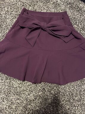 Zara Plum Bow-Front Skater Skirt